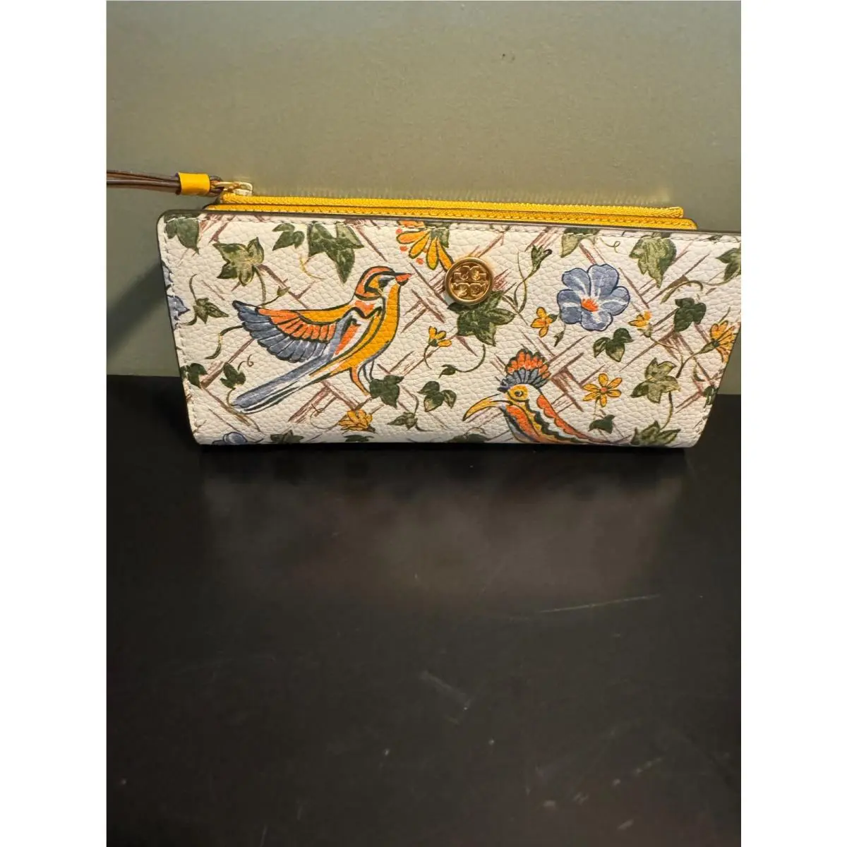 Tory Burch Walker Printed Zip Slim Wallet Multicolor