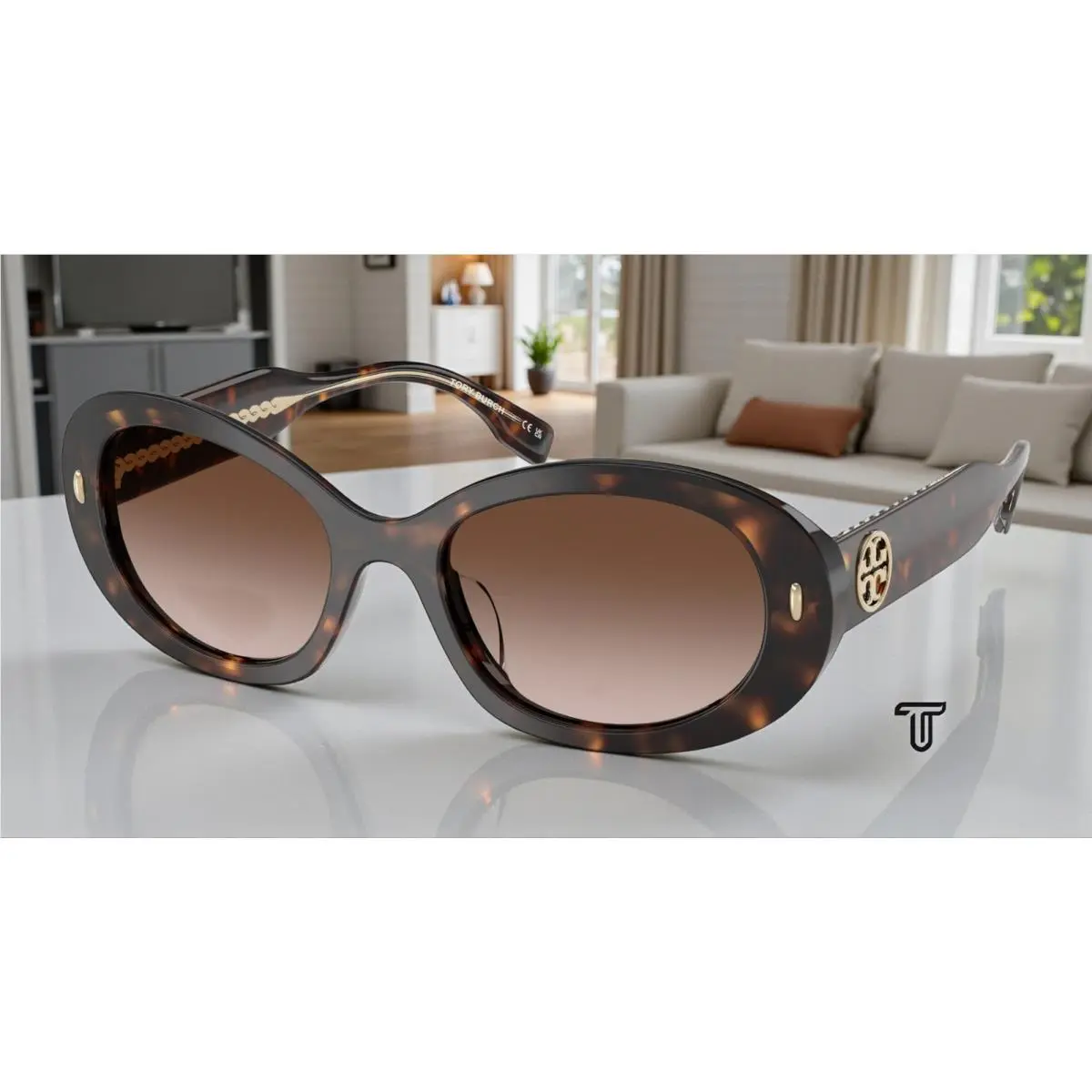 Tory Burch TY7214U 172813 Brown Tortoise Brown Gradient 53 mm Women`s Sunglasses