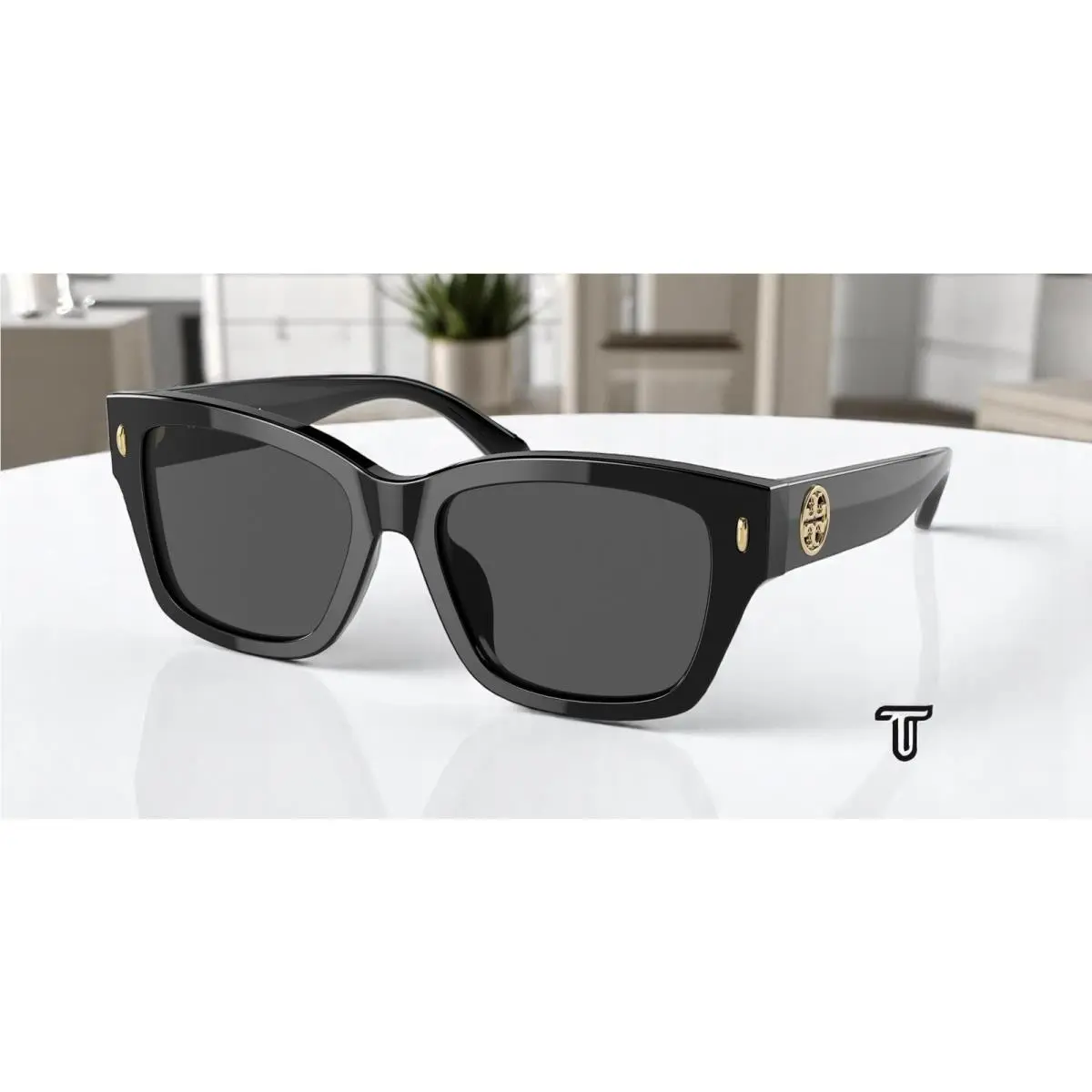 Tory Burch TY7167U 170987 Black Grey Solid 53 mm Women`s Sunglasses