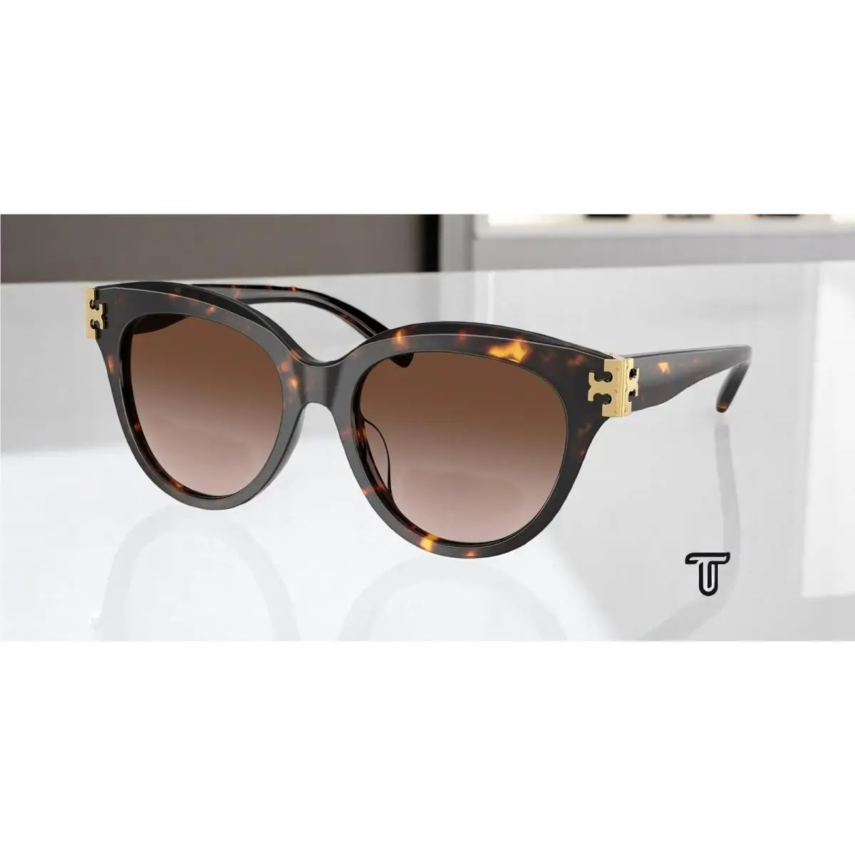 Tory Burch TY7209U 201613 Brown Tortoise Brown Gradient 53 mm Women`s Sunglasses