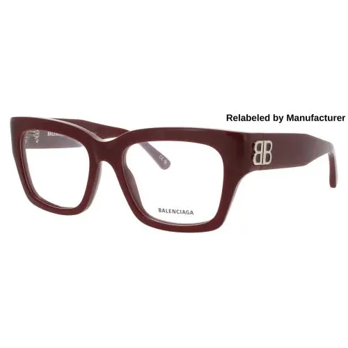 Balenciaga BB0325O-009-54-RELABELED Eyeglasses Eye Glasses 009 Burgundy Authenti