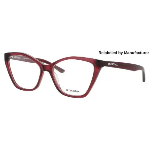 Balenciaga BB0405O-004-57-RELABELED Eyeglasses Eye Glasses 004 Burgundy Authenti
