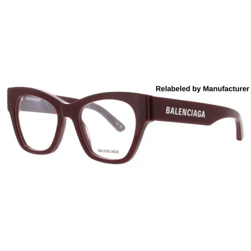 Balenciaga BB0263O-004-52-RELABELED Eyeglasses Eye Glasses 004 Burgundy Authenti