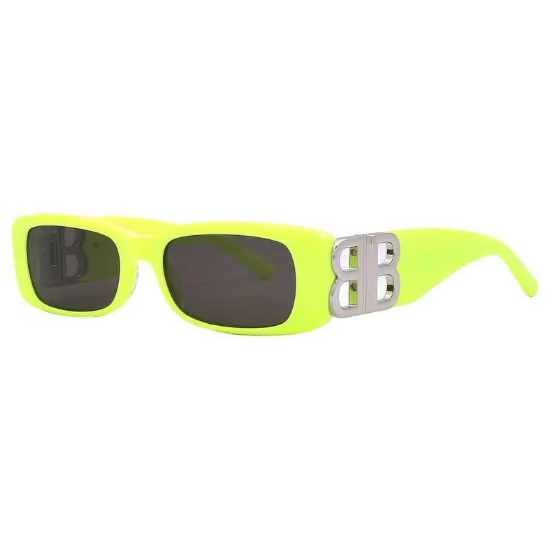 Balenciaga Ladies Yellow Rectangular Sunglasses Grey Lens - BB0096S-008-51
