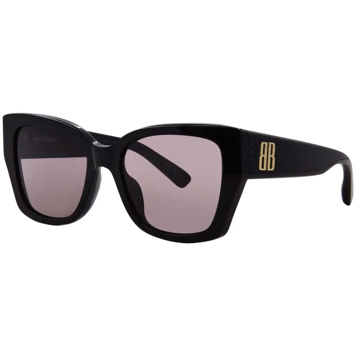 Balenciaga BB0474S 001 Sunglasses Women`s Black/grey Lenses Rectangle Shape 55mm