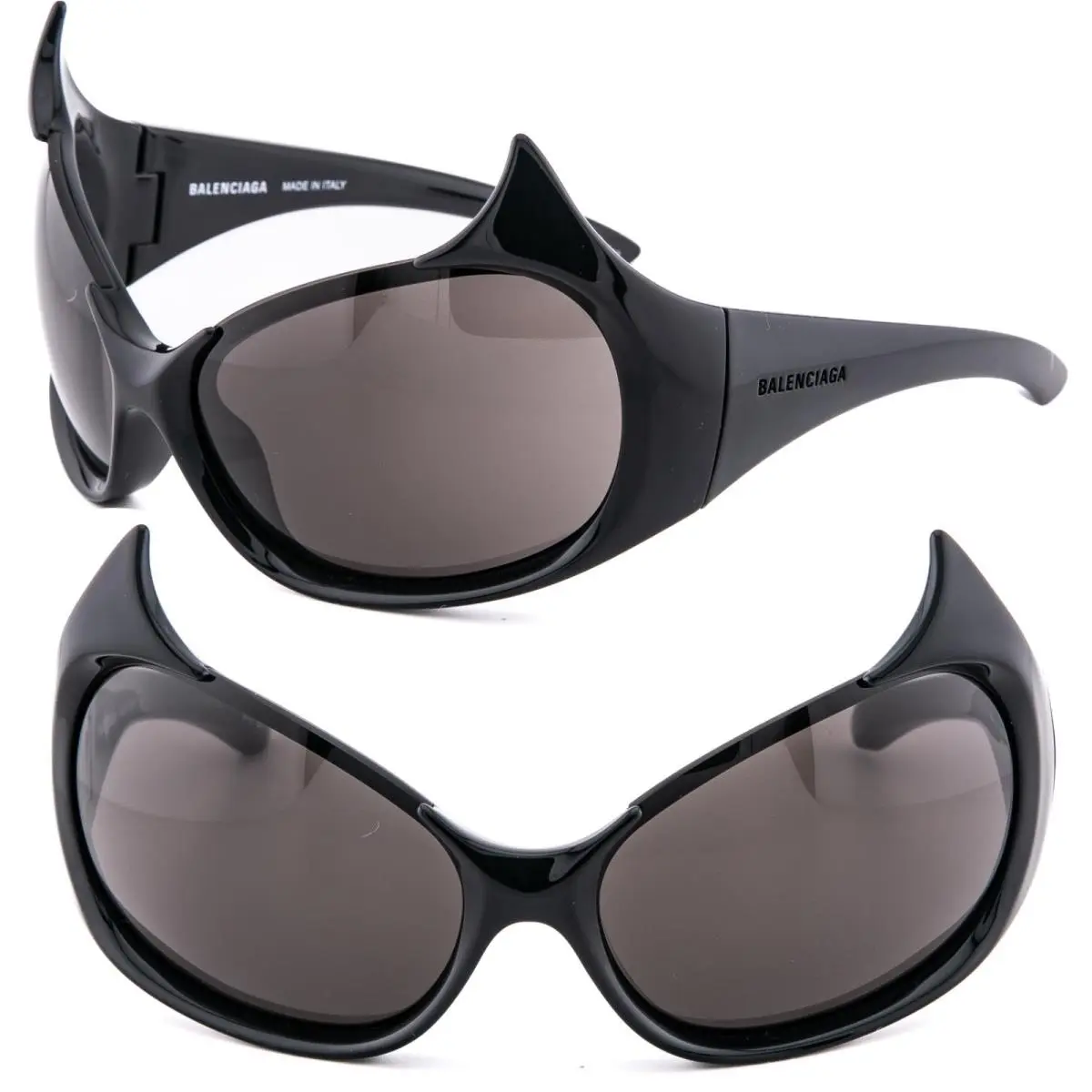 Balenciaga Gotham Bat 0284 Black 001 Fashion Spike Mask Demna Sunglasses BB0284S