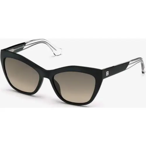 Balenciaga Sunglasses BA47 mt Blk Shiny Clear/ Grn Gry 56-17-140 BA47-02B