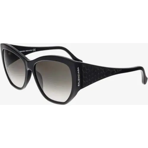 Balenciaga Sunglasses BA22 Shiny Blk Mat Blk Leather / Grad 58-15-140 BA22-01B