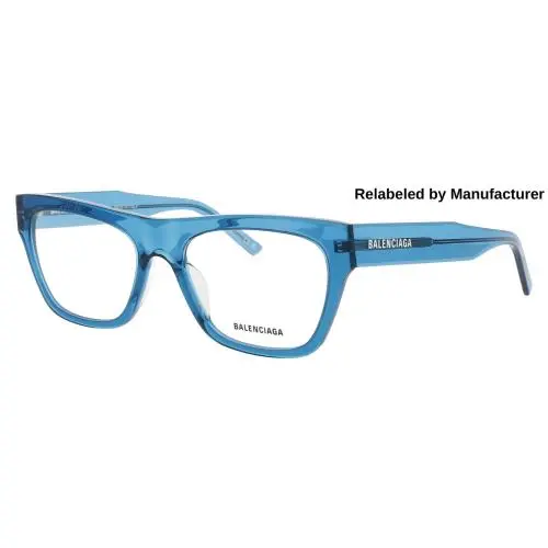 Balenciaga BB0308O-004-54-RELABELED Eyeglasses Eye Glasses 004 Blue Ne