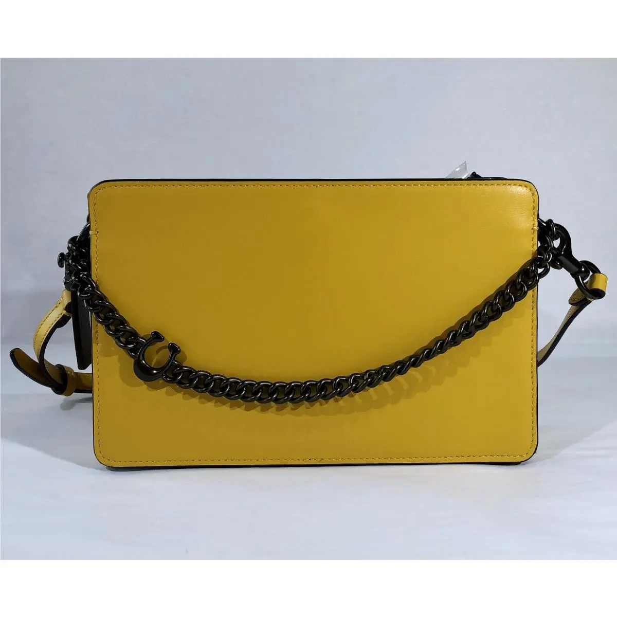 Coach Signature Chain Crossbody Bag Dark Mustard