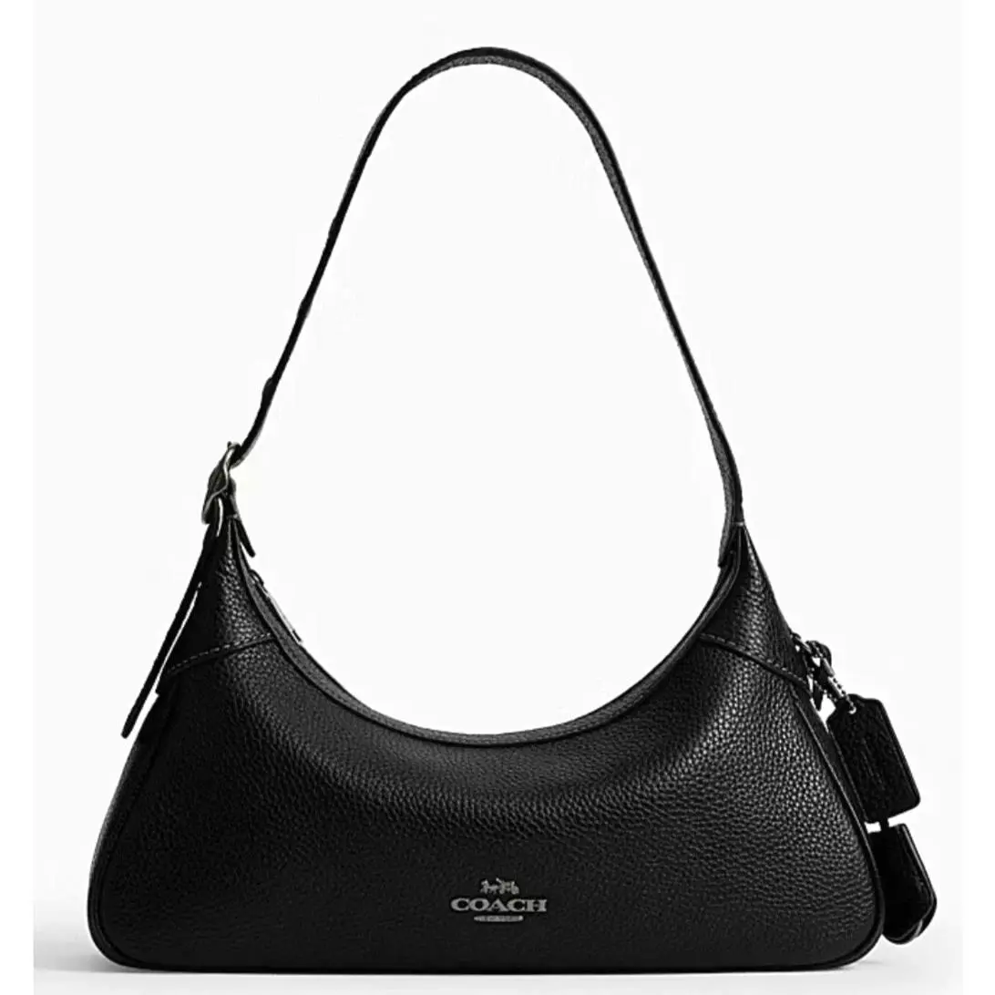 Coach Ella Small Shoulder Crossbody Bag CDV36 In Black Leather/gunmetal
