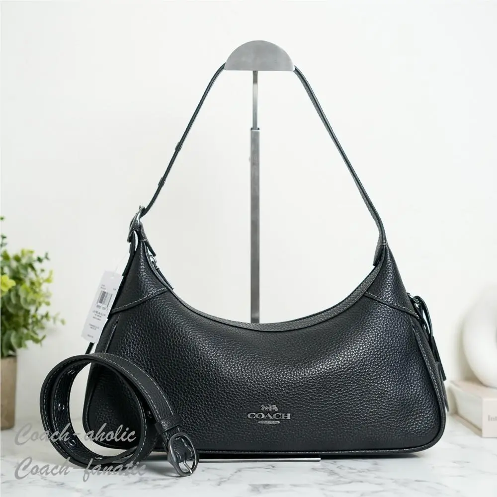 CDV36 Ella Small Shoulder Bag Crossbody In Leather/gunmetal/black by Coach