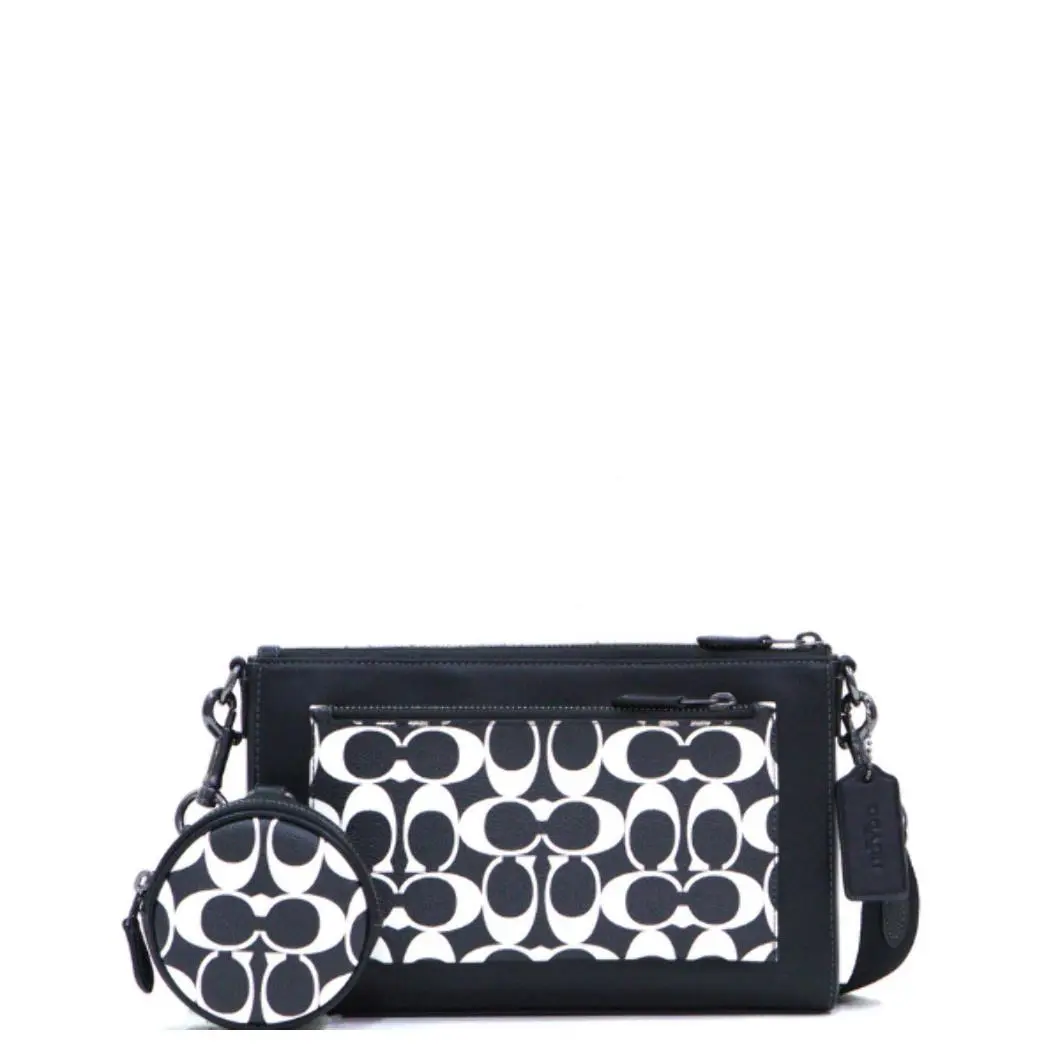 Coach Holden Crossbody In Signature Canvas - Gunmetal/black/chalk