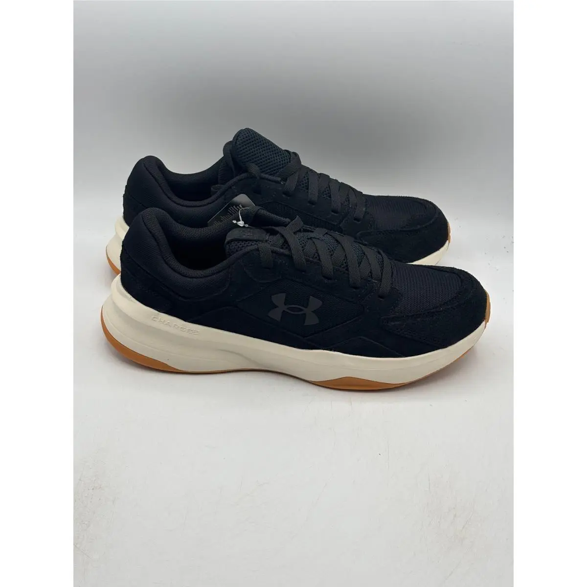 Under Armour UA Edge Suede Men 10.5 Black Brown Charged Sneakers 3027731-001