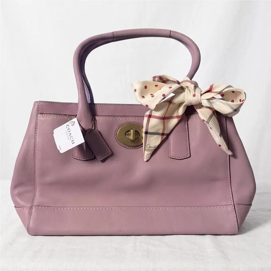 Coach Lavender Madeline Leather Satchel Handbag Turn Lock 12482 Y2K 2000s