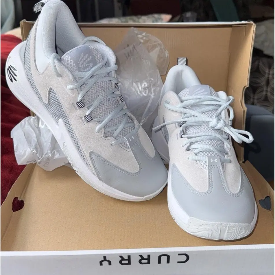 Under Armour Curry 3Z 25 Sde Shoes Men`s 9 Gray Suede/white Basketball Sneakers
