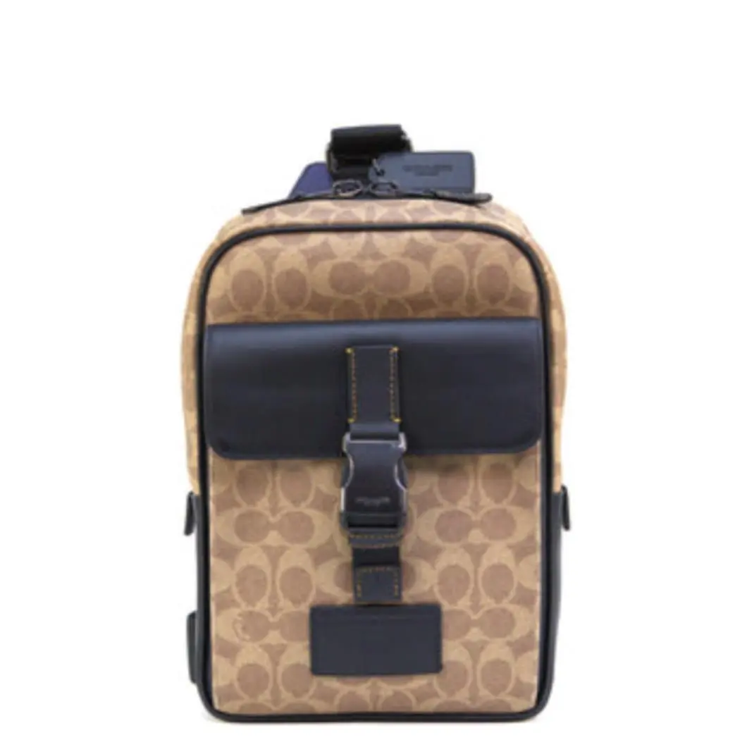 Coach Track Pack In Signature Canvas - Tan/black
