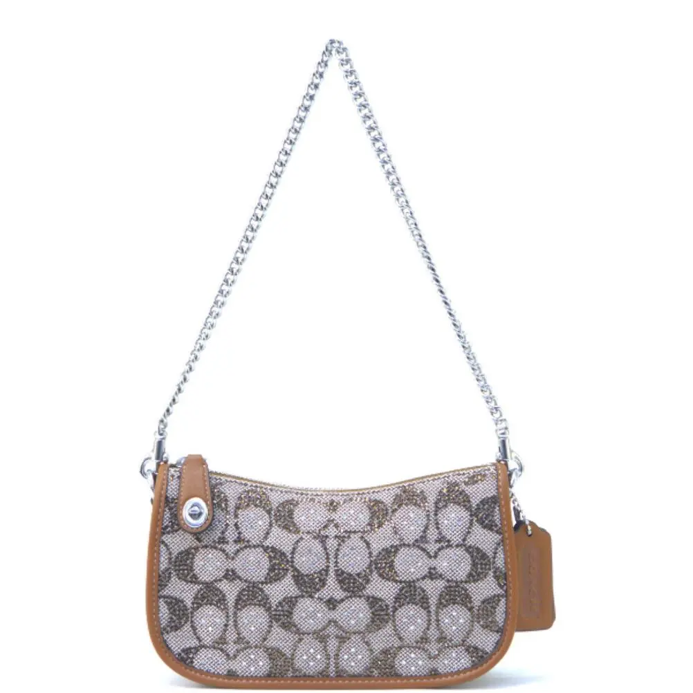Coach Swinger 20 Crystal Signature Jacquard Shoulder Handbag - Burnished Amber