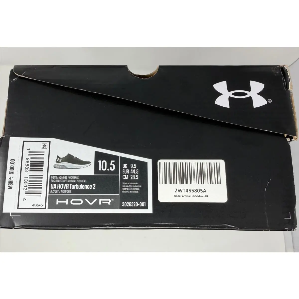 Under Armour shoes - Under Armour HOVR Turbulence 2 - Black/White (UPC: 196883135226) 2