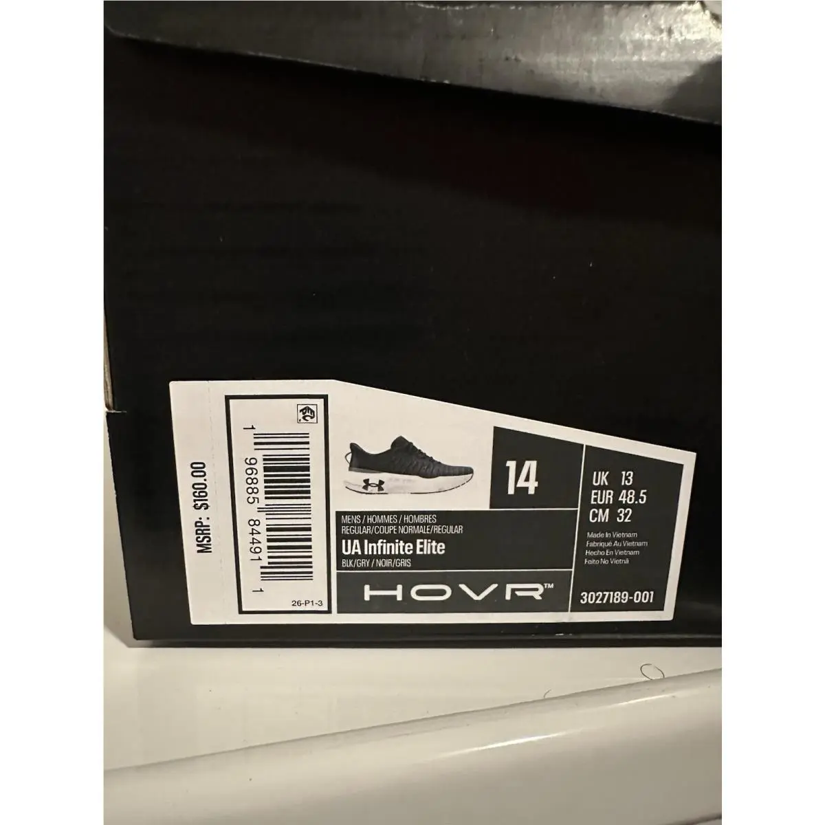 Under Armour shoes - Under Armour HOVR Infinite - HOVR Infinite - 3027189-001 - Black/Grey 4