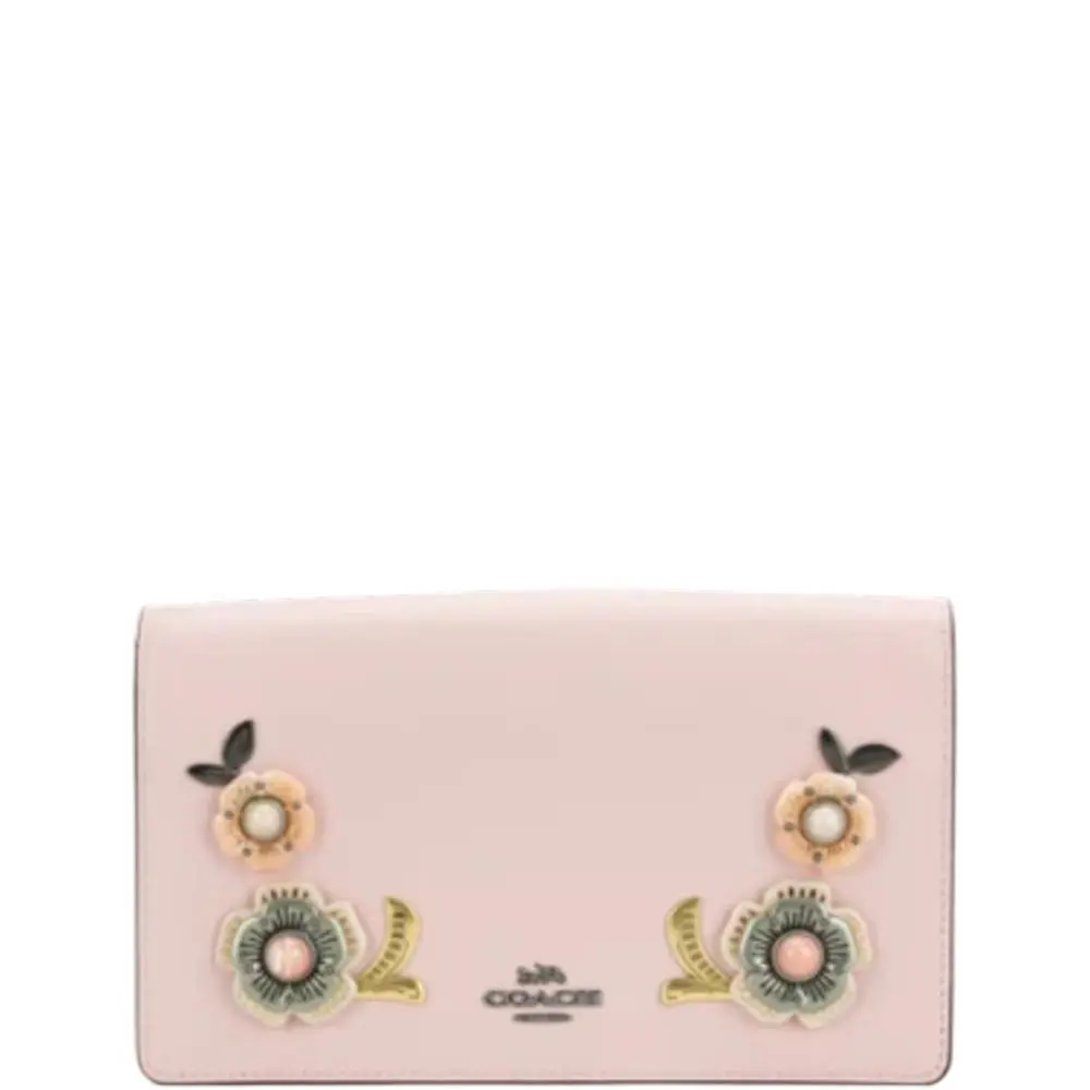 Coach Hayden Foldover Crossbody Clutch with Tea Rose Stones - Pink