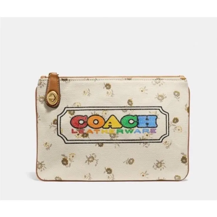Coach Rainbow Badge Leatherware Turnlock Pouch 26