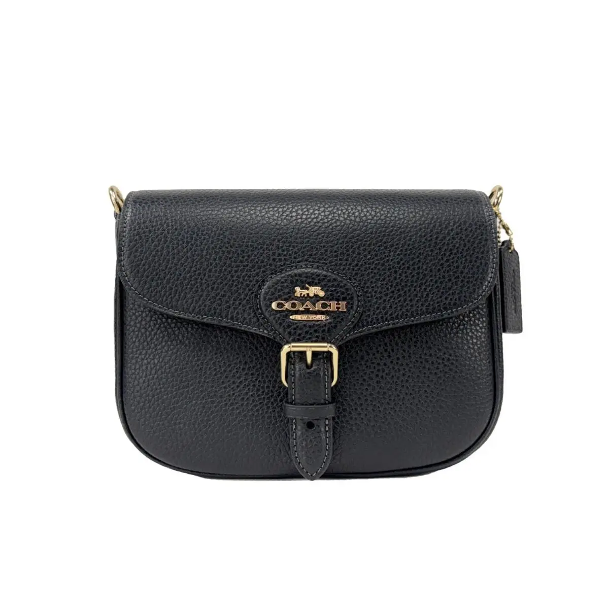 Coach Pebbled Leather Amelia Saddle Shoulder Bag