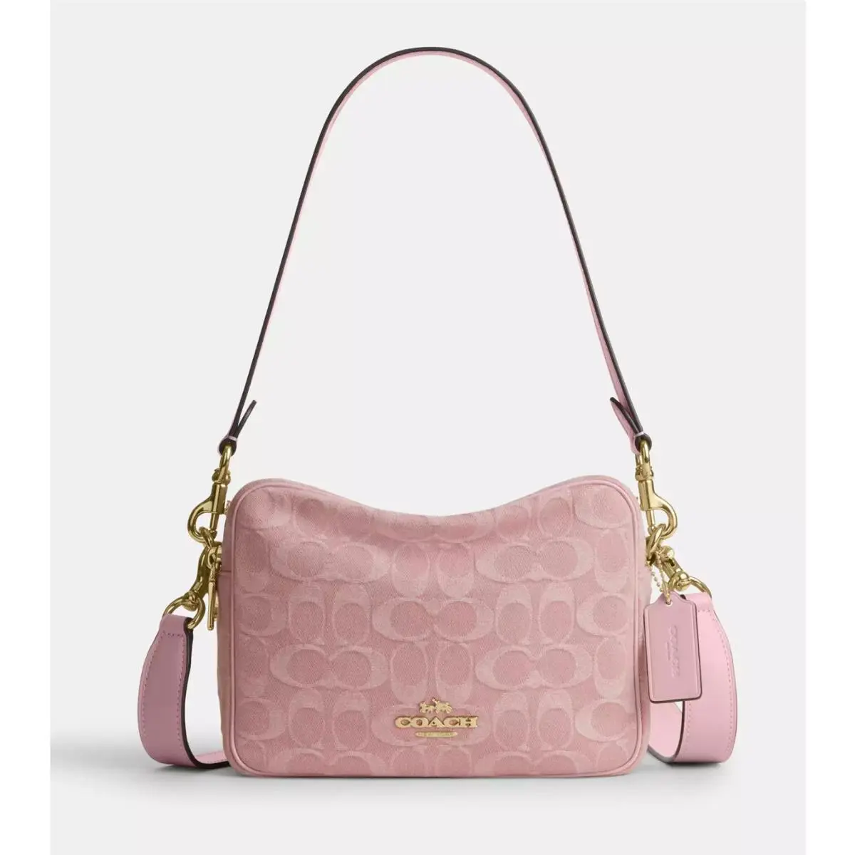 Coach CER69 Carey Shoulder / Crossbody Bag In Signature Pink Denim