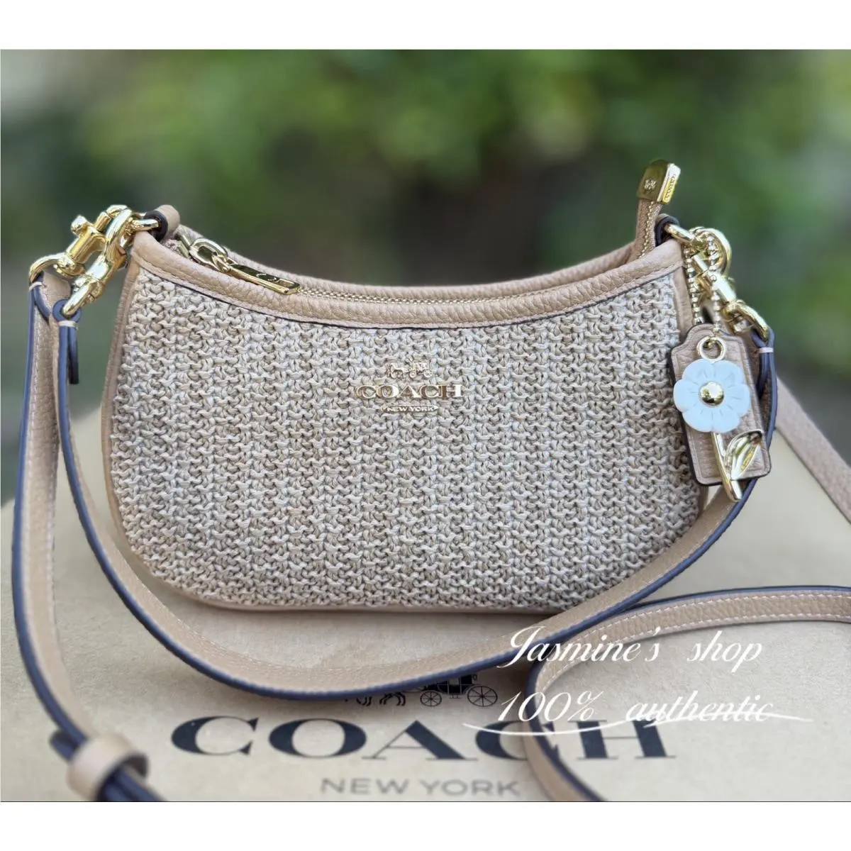 Coach Teri Mini Crossbody Bag CDW66 Straw/gold/toast