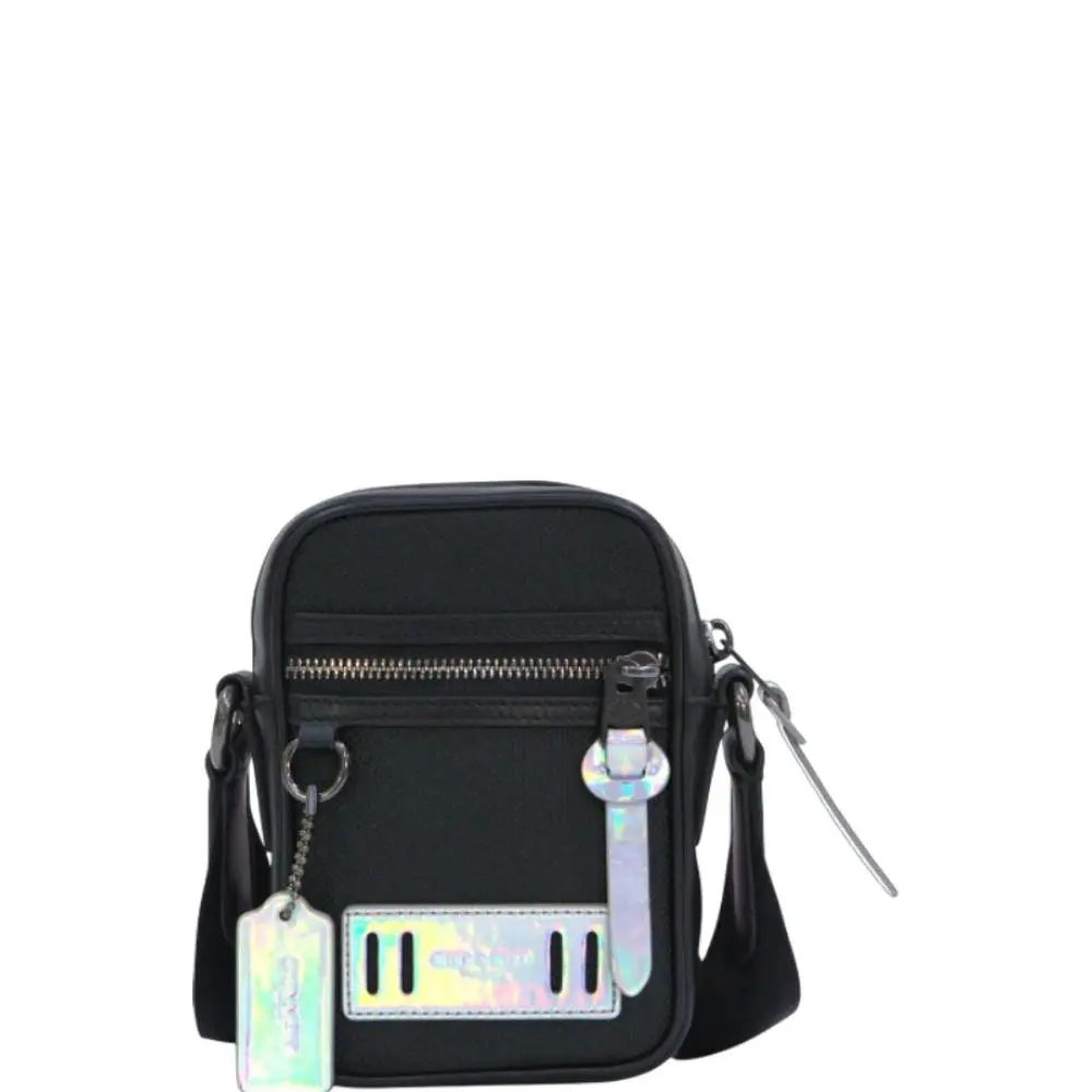 Coach Men`s Black Shoulder Terrain Reflective Crossbody Bag - Black