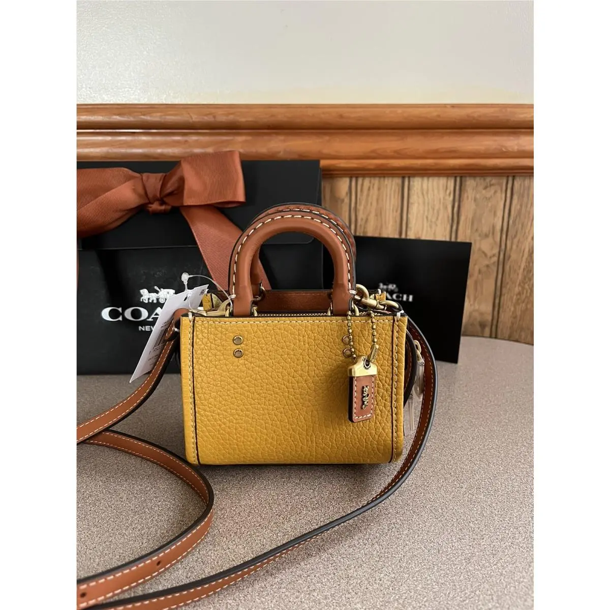Coach 1941 Rogue 12 Colorblock Regenerative Leather Brass Buttercup CI808