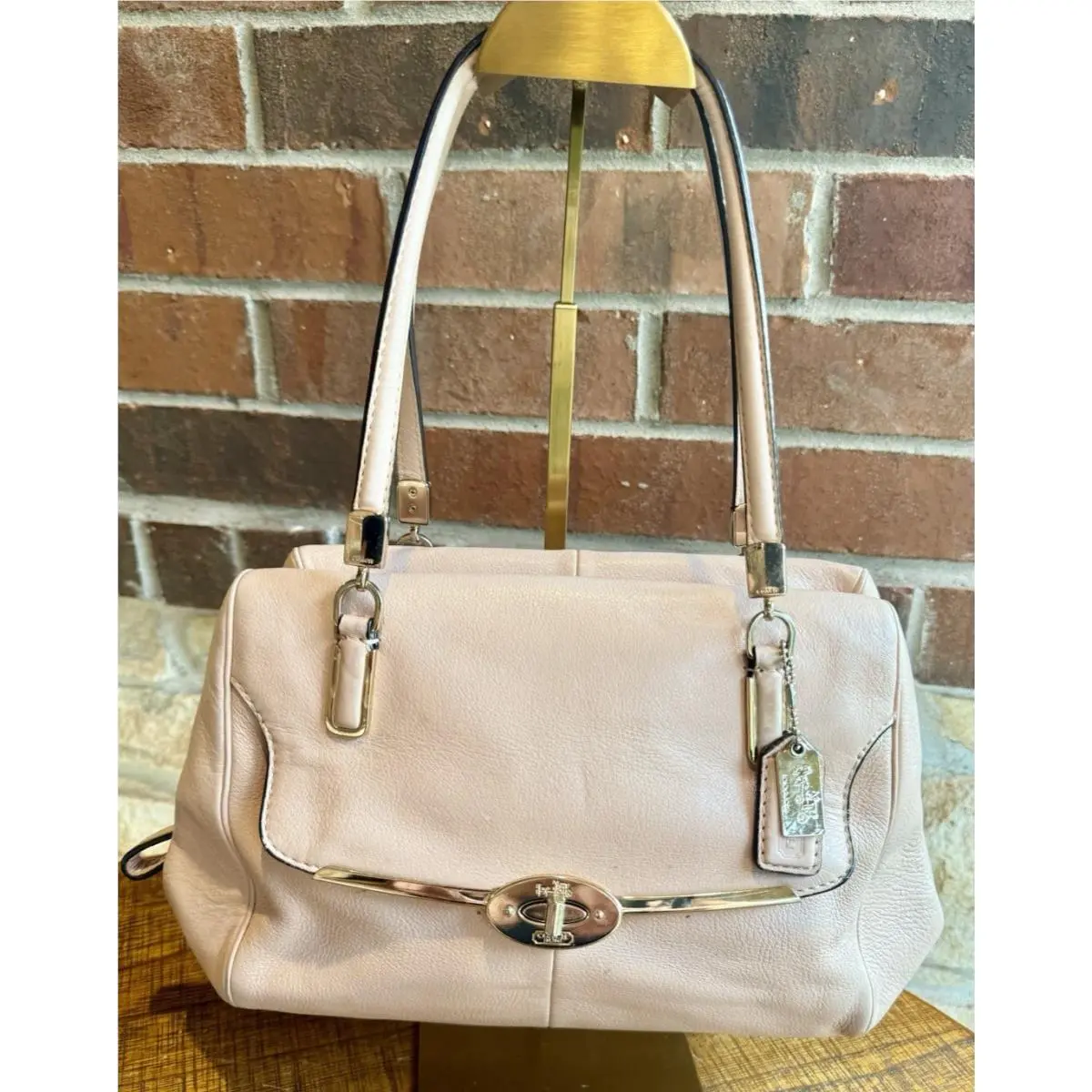 Coach Madison Madeline East West Pink Leather Satchel Bag 25169