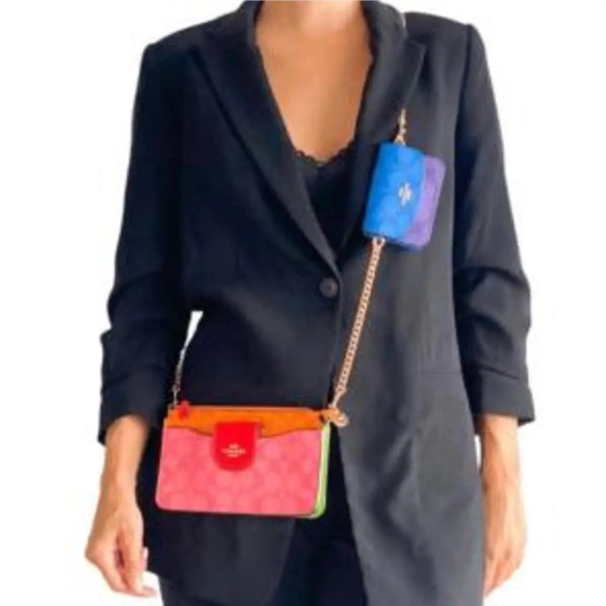 Coach Color Block Poppy Crossbody - Rainbow - Pink, Exterior: Multi