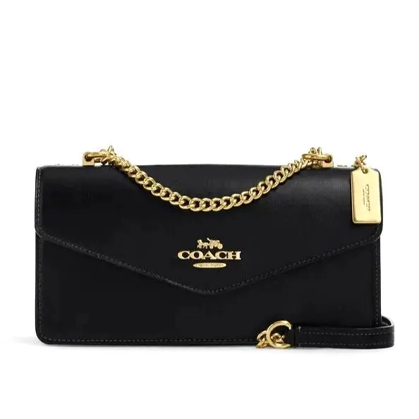 Coach Klare Envelope Conv. Shoulder X-body Bag CB198 In Black Calf Leather