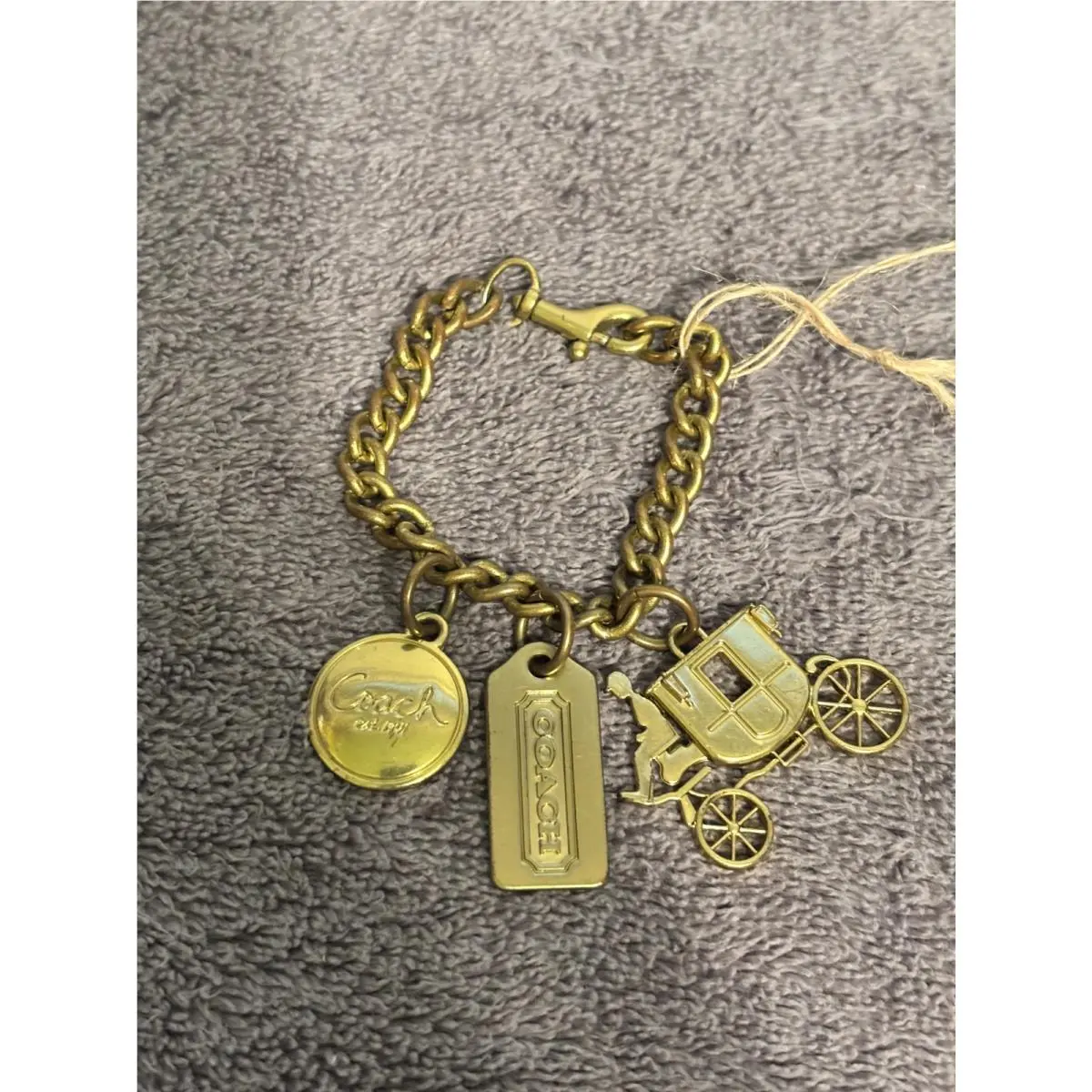 Brass Horse Carriage Charm Bracelet Bag Charm Keychain Fob by Coach