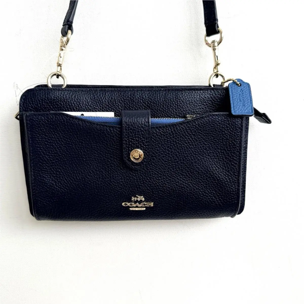 Coach Pebble Leather Messenger Pop-up Pouch Shoulder Bag Purse 64798