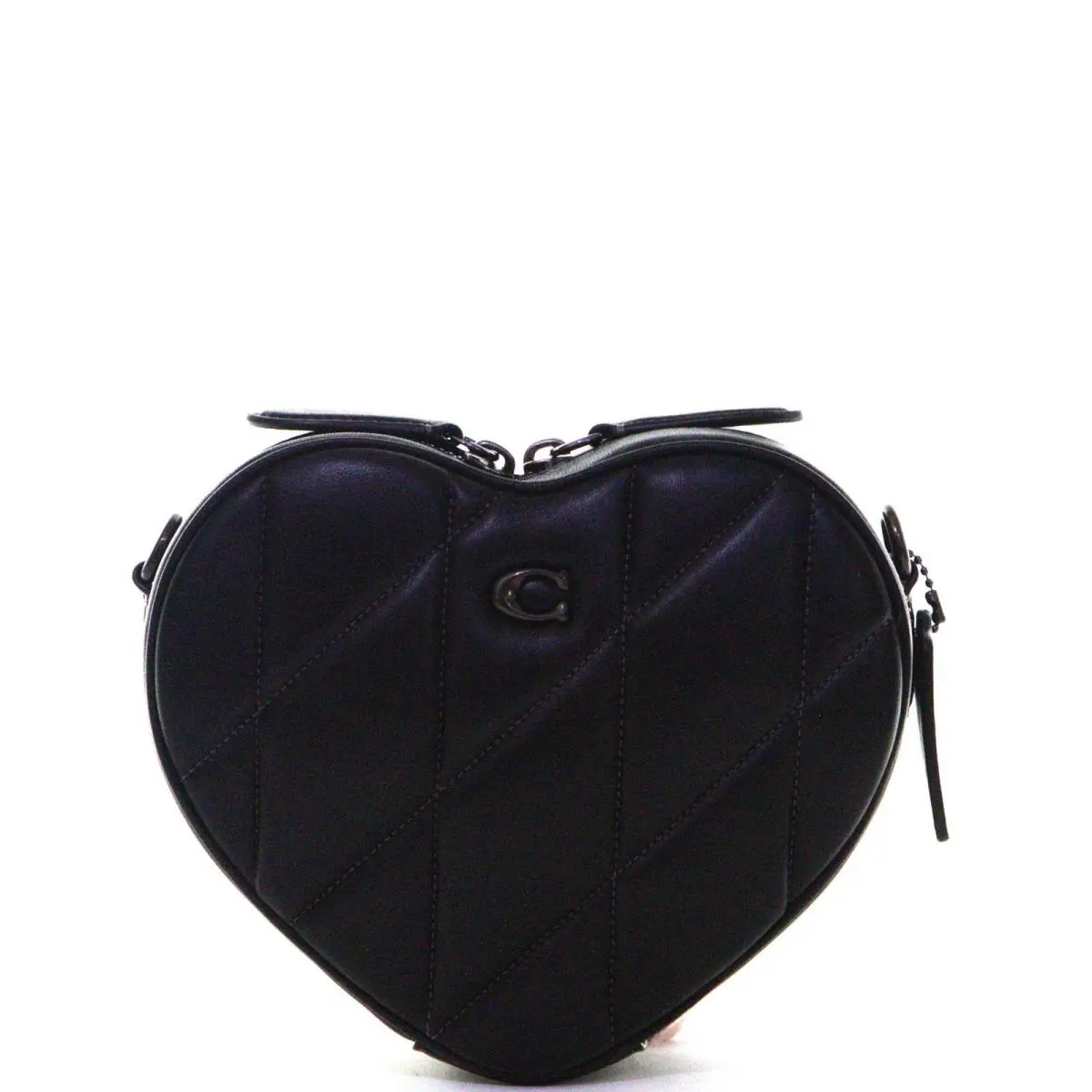 Coach Quilted Leather Heart Crossbody - Black