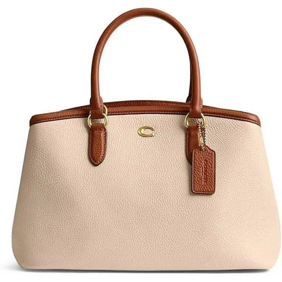 Coach CU025 Pebble Leather Legacy Carryall 28 Shoulder Bag Ivory Multi