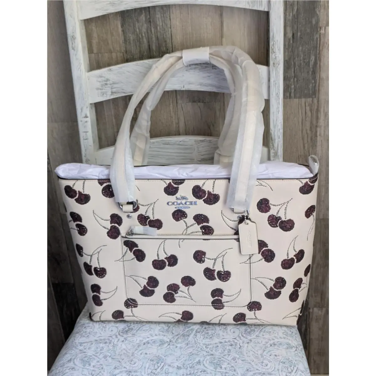 Cherry Appliques Station Tote by Coach