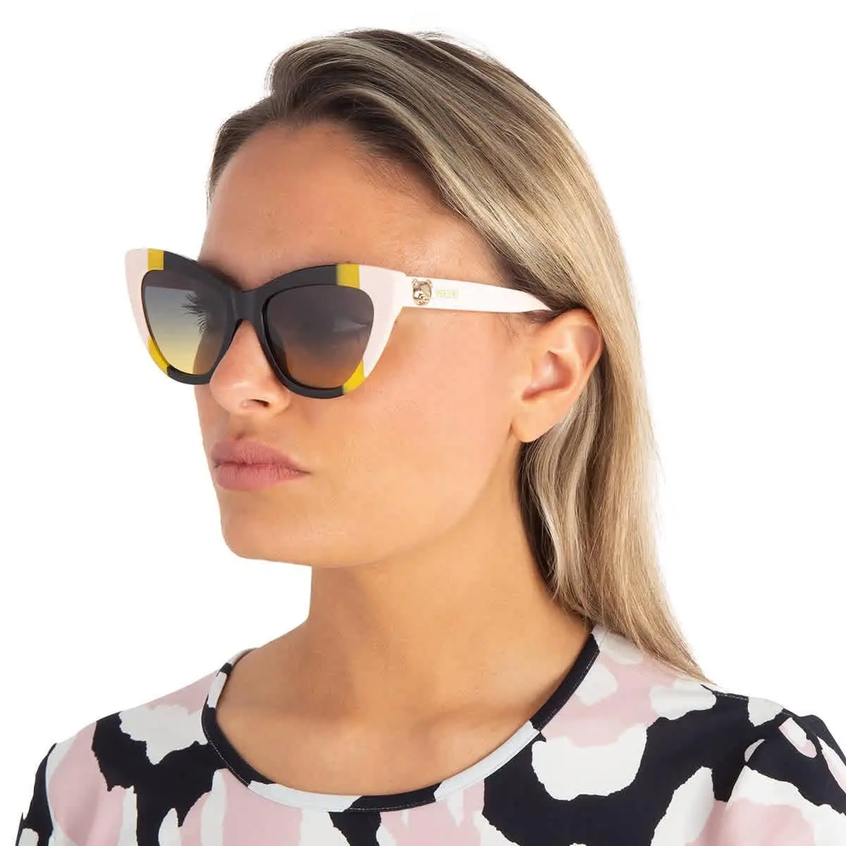 Moschino Grey Shaded Green Cat Eye Ladies Sunglasses MOS122/S 071C/JE 53