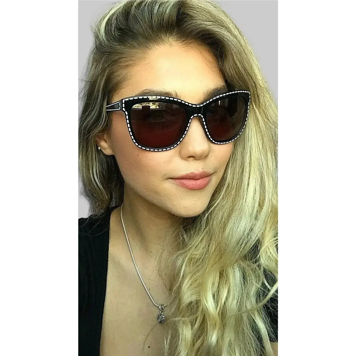 Moschino MO 759S 01SA 55mm Black Oversized Women`s Sunglasses