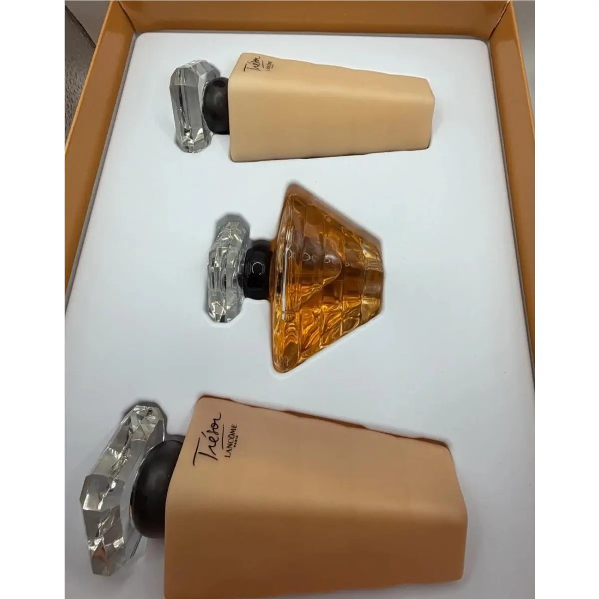Lancome Tresor Gift Set Edp Spray 1.7 + 3.4 Body Lotion + 3.4 Shower Gel Rare