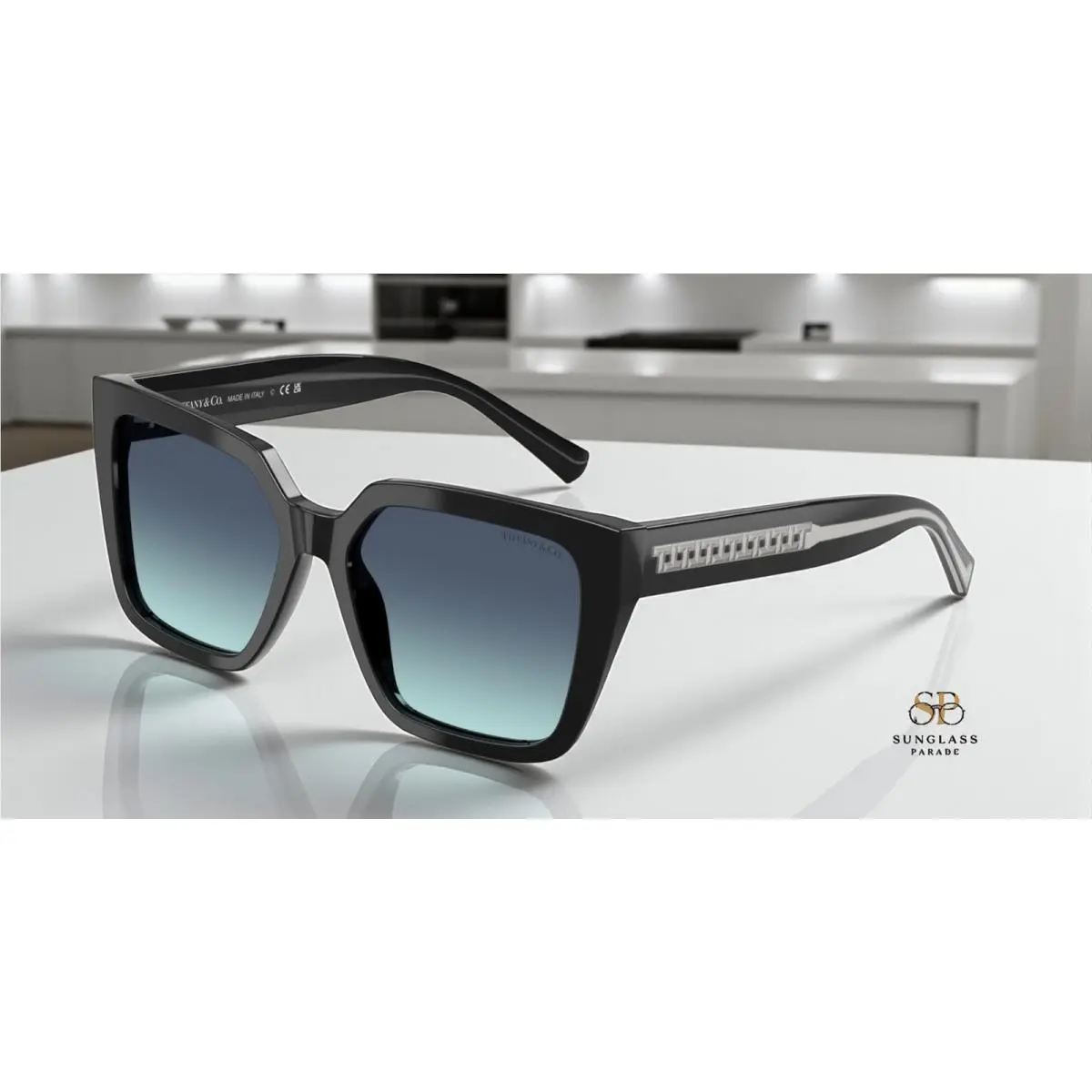 Tiffany TF4235 83429S Black Azure Gradient Blue 55 mm Women`s Sunglasses
