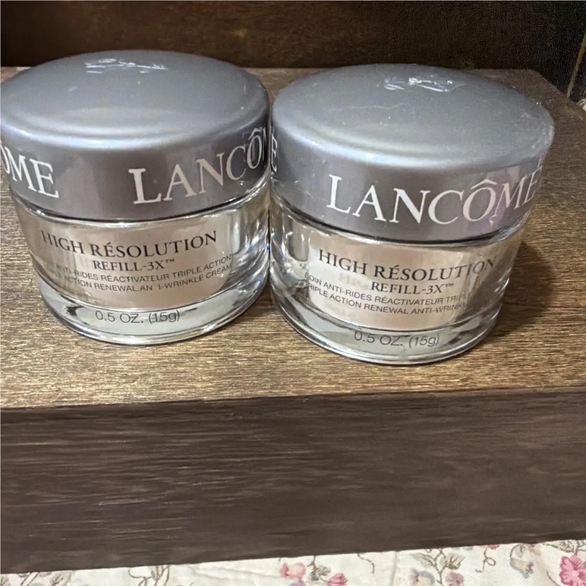 2x Lancome High Resolution Refill 3x Anti Wrinkle Cream Spf 15 - .5 oz Jar -new