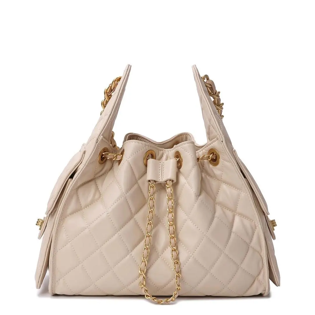 Tiffany Fred Paris Quilted Leather Shoulder Bag Women`s Beige by Tiffany & Co.