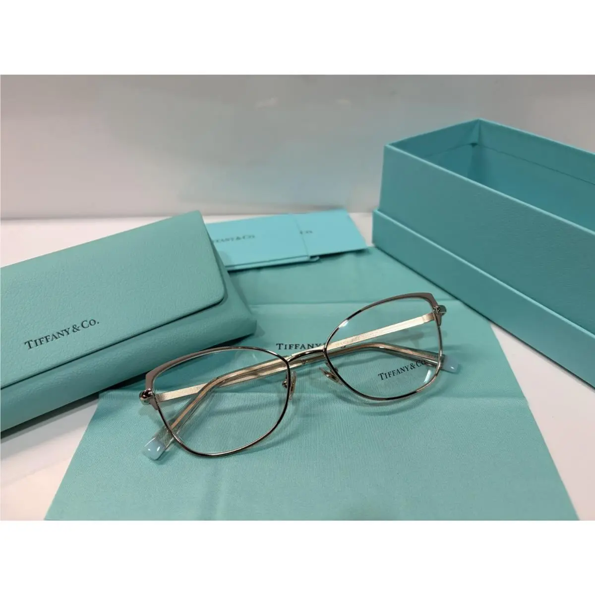 Tiffany Co TF1136 6133 Eyeglasses Gold Grey Cat Eye 53-16-140