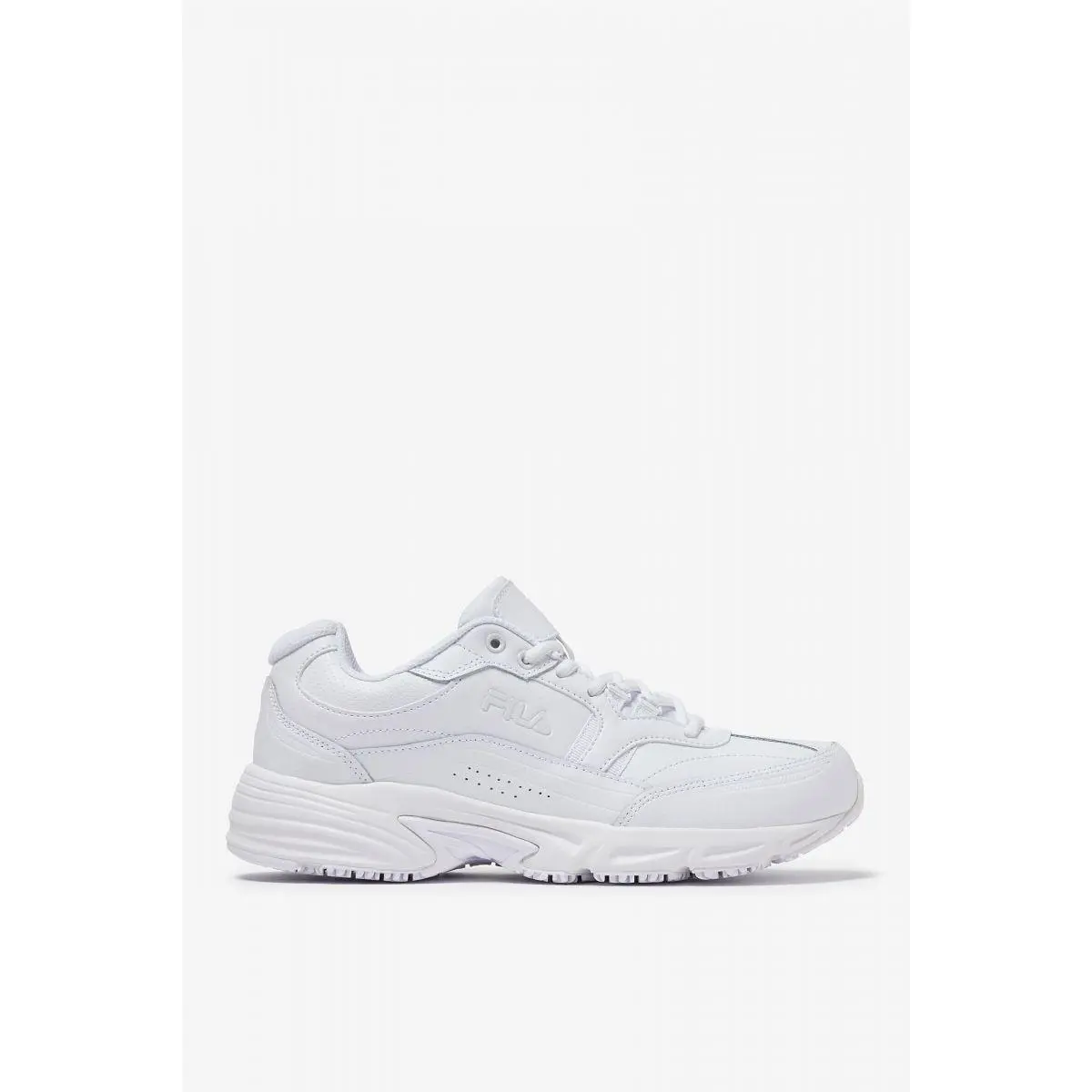 Fila Work Men`s Memory Workshift Wide Width Soft Toe Slip Resistant Work Shoe Wh