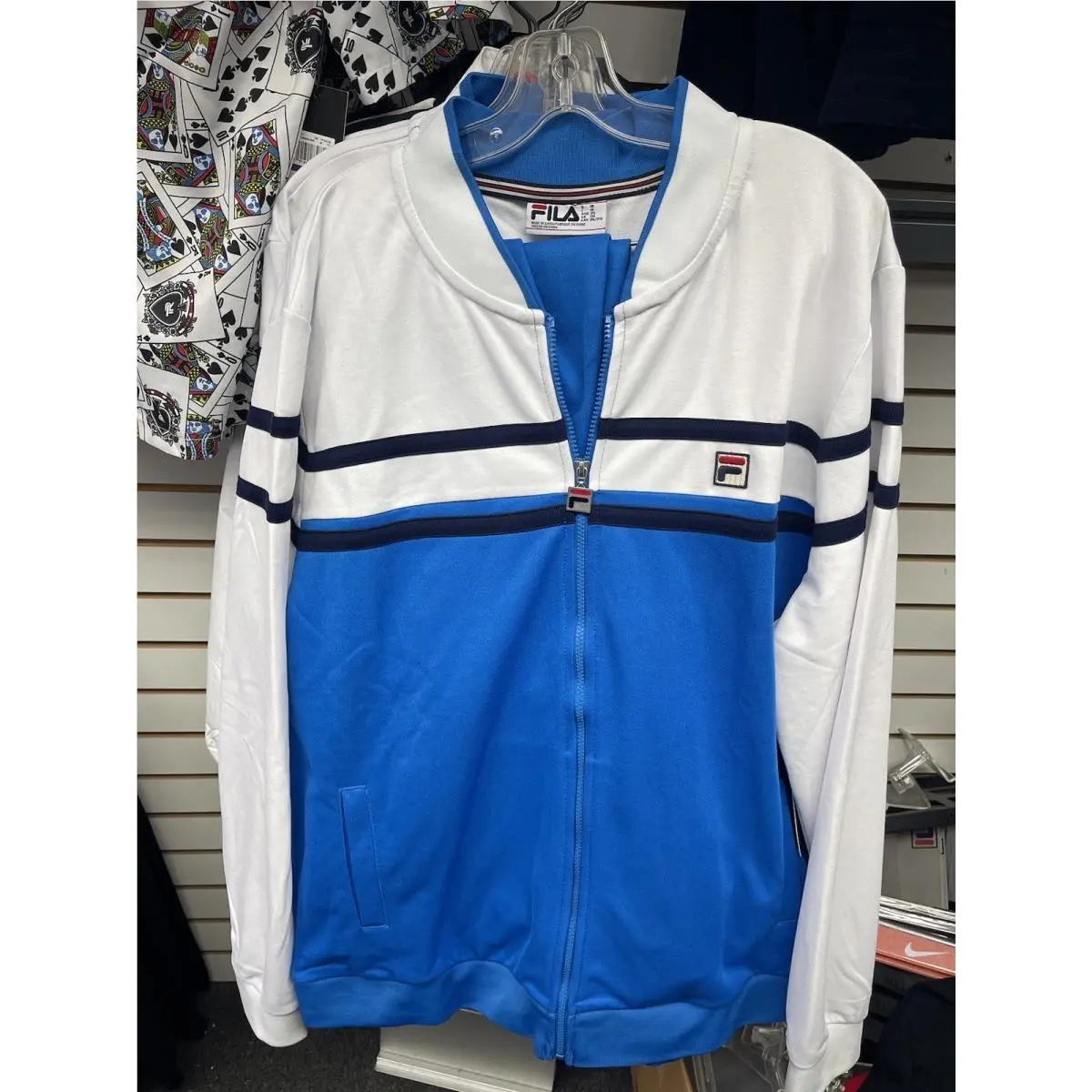 Fila Mens Blue White Long Sleeve Top Only Size 4XL