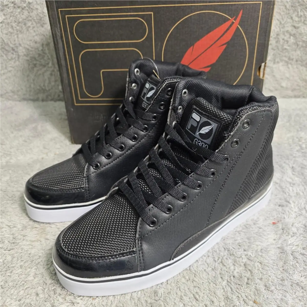 Fila Biella Rivera Black High Top Sneakers Lightweight Italian Mens 9 EU 42