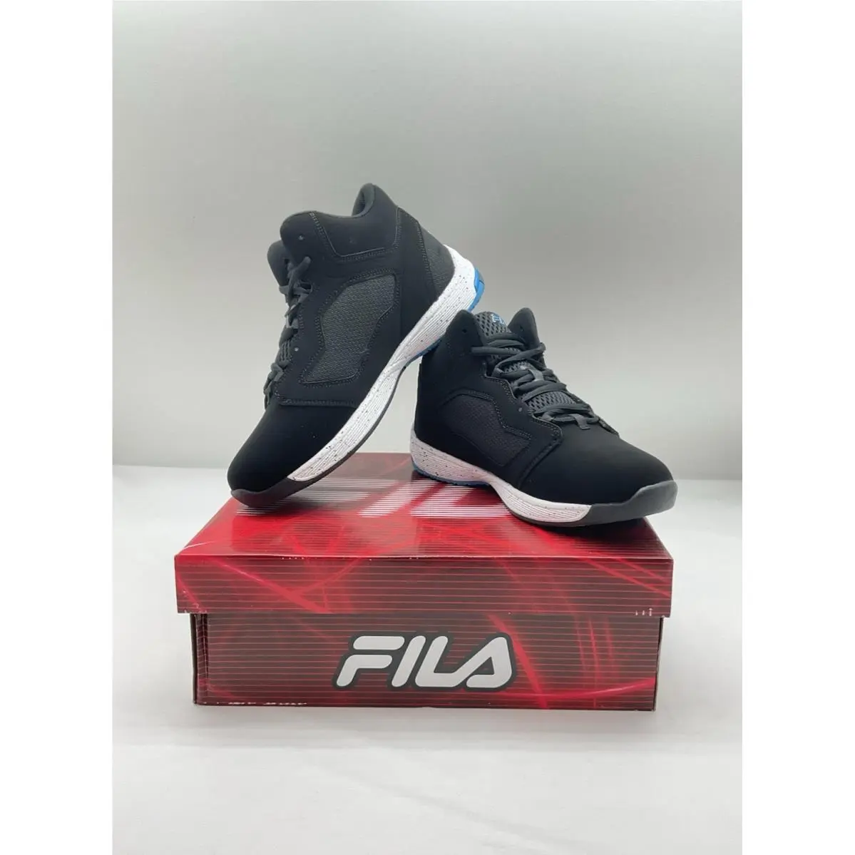 Fila Sweeper 21FW Athletic Sneakers Unisex Kids Black White Blue US 7